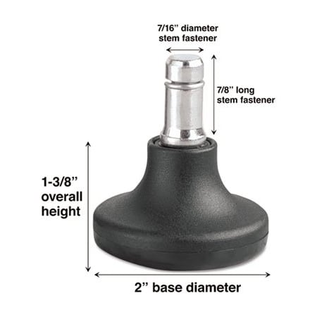 Master Caster Co Master, LOW PROFILE BELL GLIDES, B STEM, 110 LBS/GLIDE, 5PK 70178
